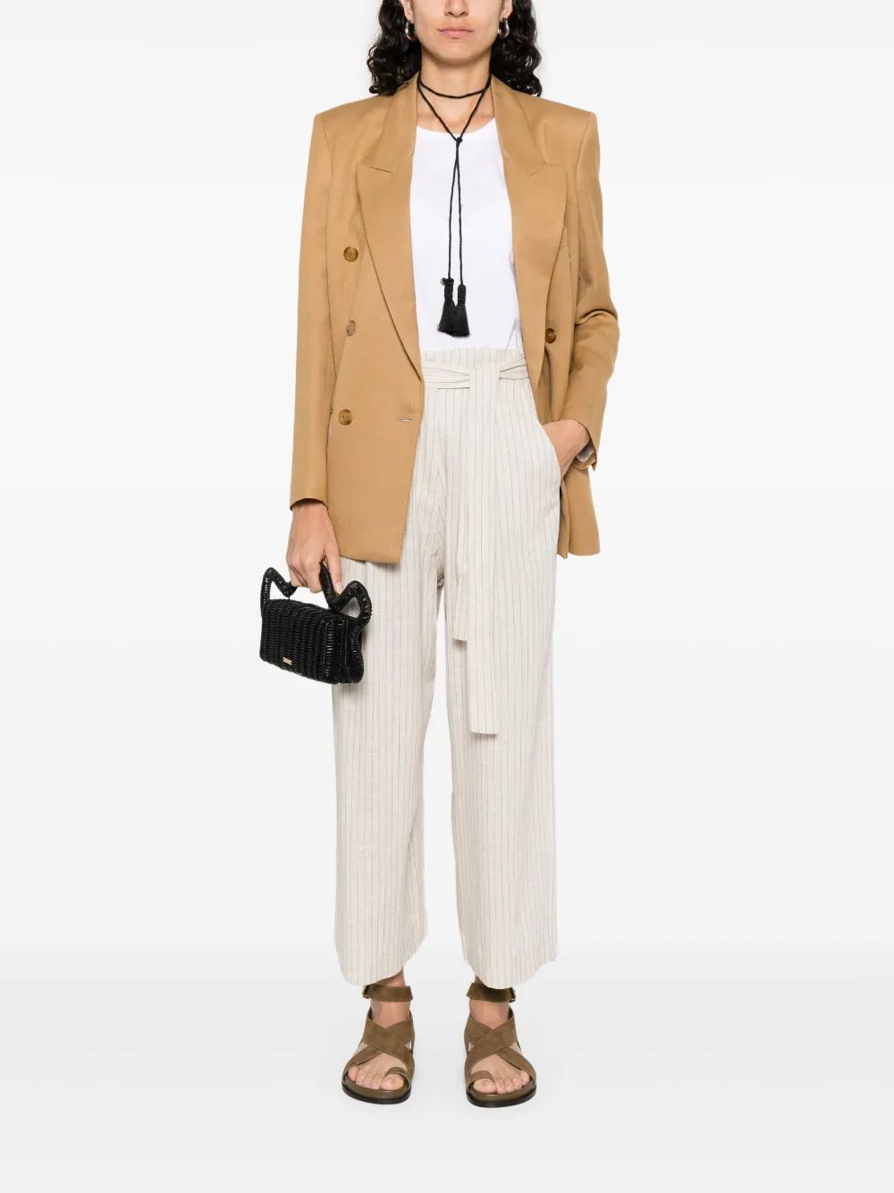 MOUTAKI Gestreepte broek - Beige