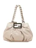 Fendi Pre-Owned 2010-2024 Floral Embroidered Canvas Mia Chain Tote shoulder bag - Brown