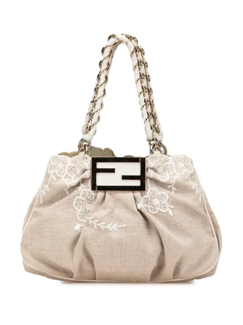Fendi Pre-Owned 2010-2024 Floral Embroidered Canvas Mia Chain Tote shoulder bag