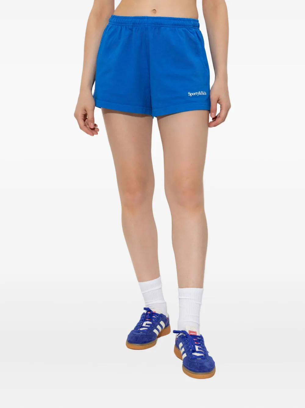 Sporty And Rich Disco Logo-print Shorts In Blue