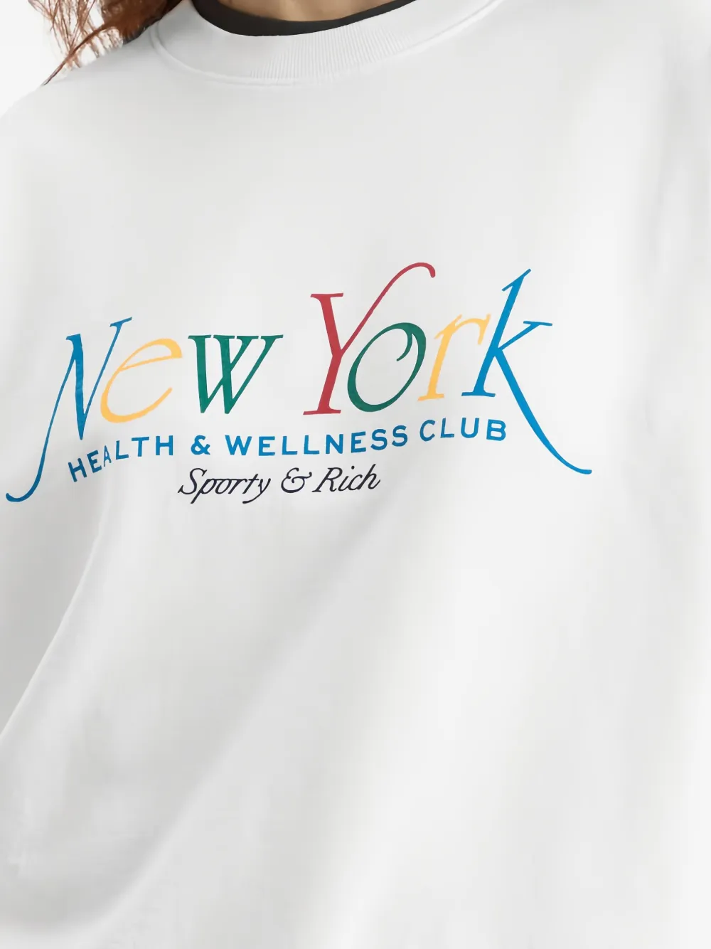 Sporty & Rich Sweater met ronde hals en grafische print Wit