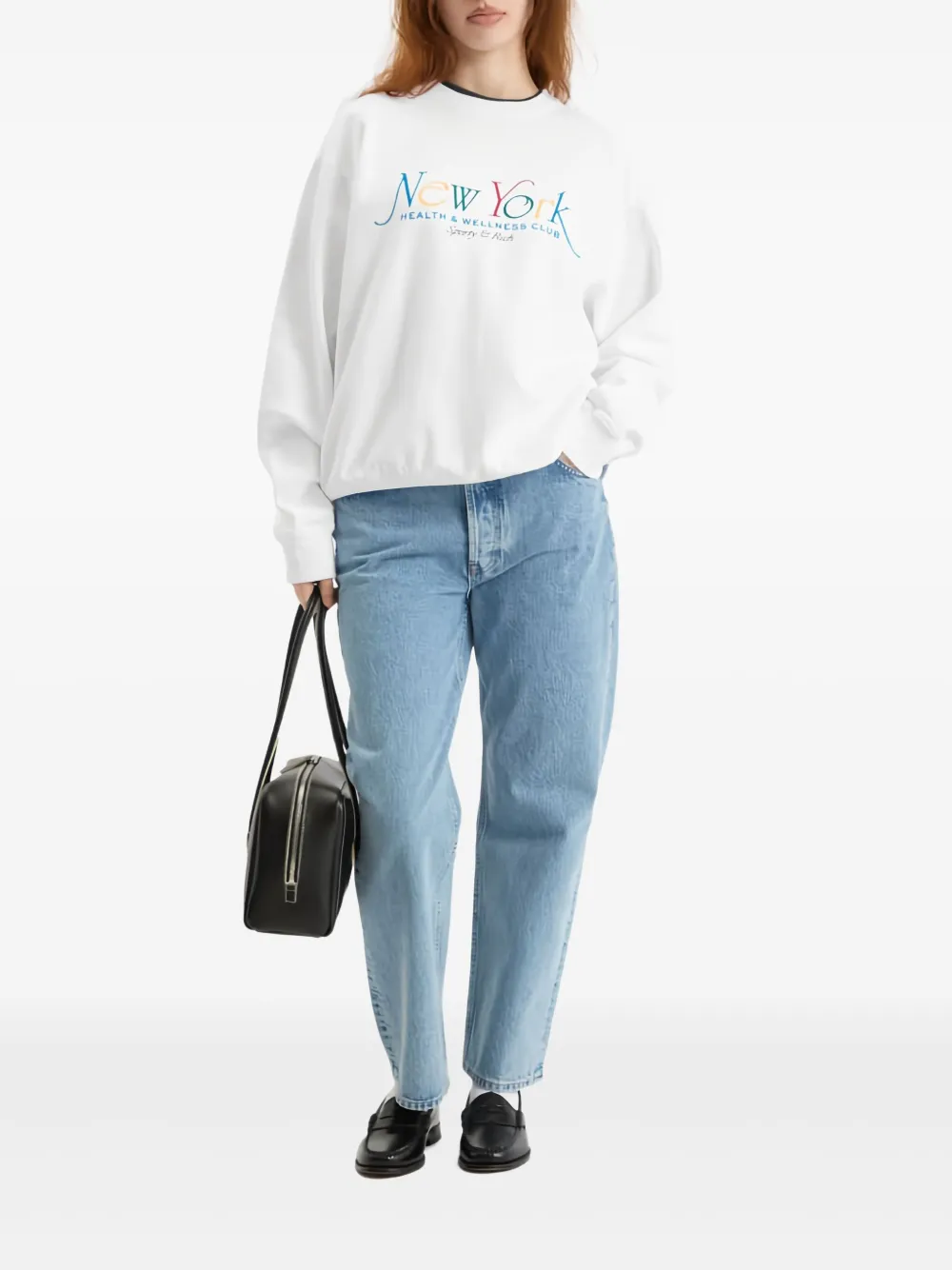 Sporty & Rich Sweater met ronde hals en grafische print Wit