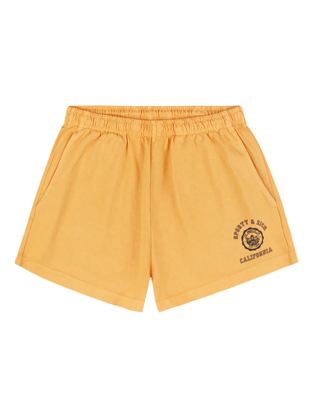 Sporty & Rich logo-graphic shorts | Orange | Image 1