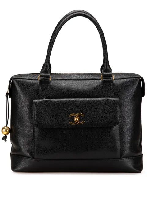 CHANEL Pre-Owned 1991-1994 CC Caviar Turnlock tote bag