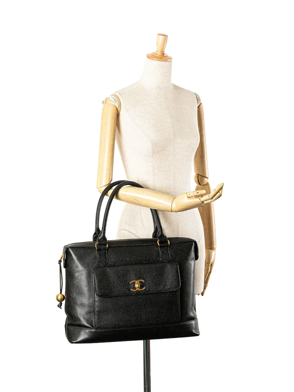 CHANEL Pre-Owned 1991-1994 CC Caviar Turnlock tote bag | Pre-Owned | Image 2