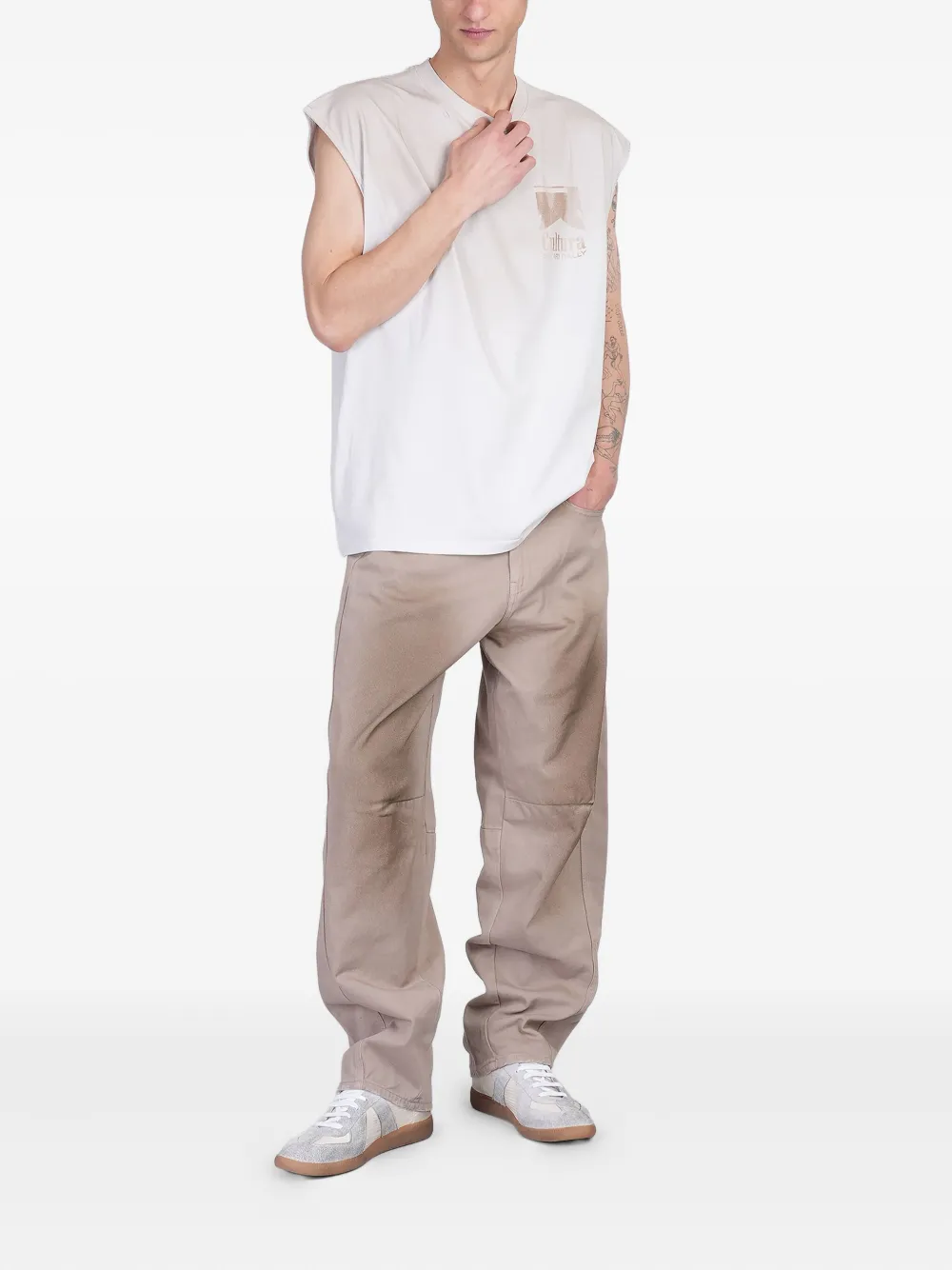 CULTURA gradient-print jeans - Beige