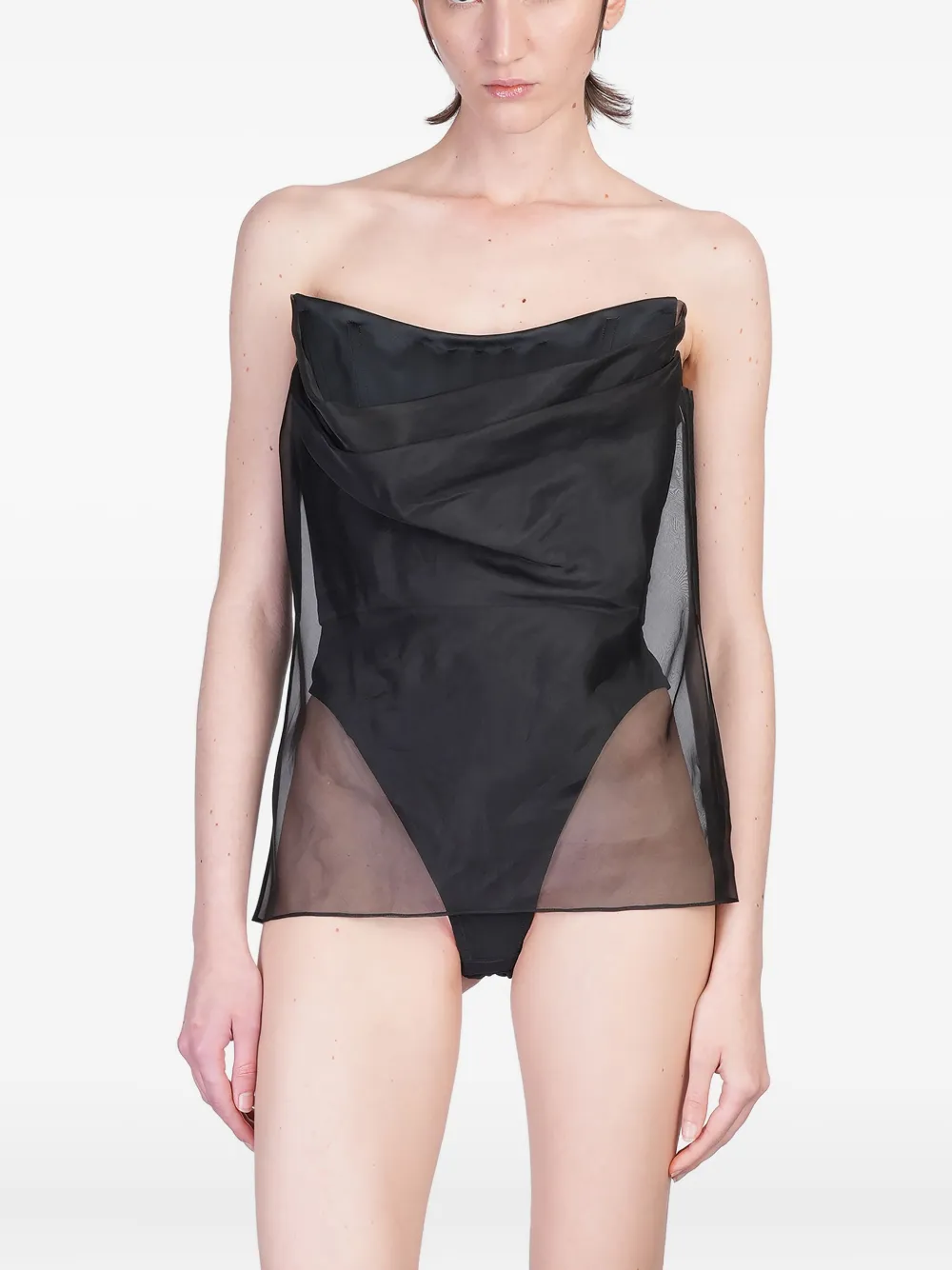 Del Core draped bustier top | Black | Image 1