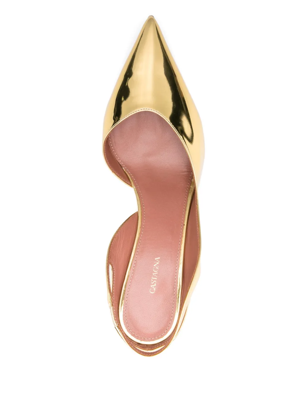 Aldo Castagna 60mm Mikaela slingback pumps Gold