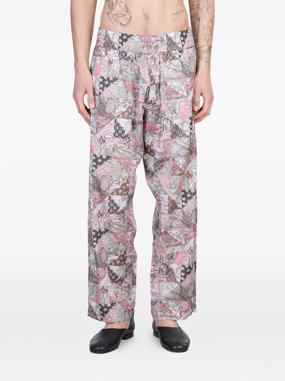 RANRA pantalon ample à imprimé cachemire | rose | Image 1