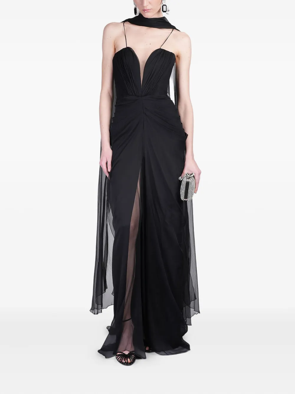Rhea Costa Dream maxi dress - Zwart