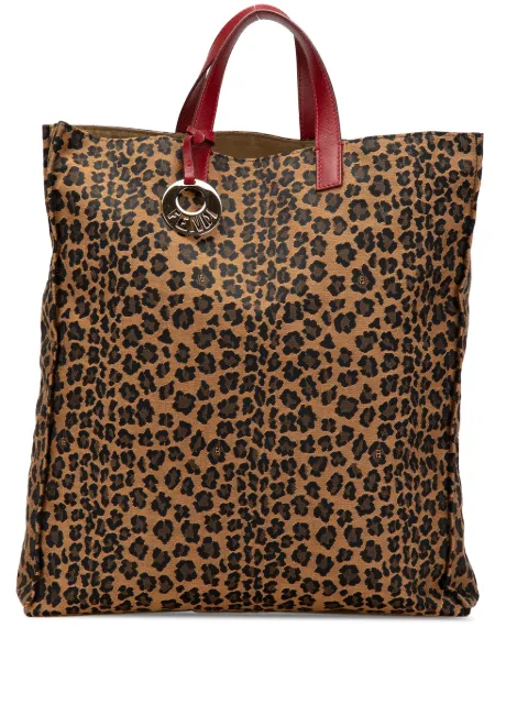Fendi Pre-Owned 2010-2025 Tote Bag aus Canvas mit Leoparden-Print