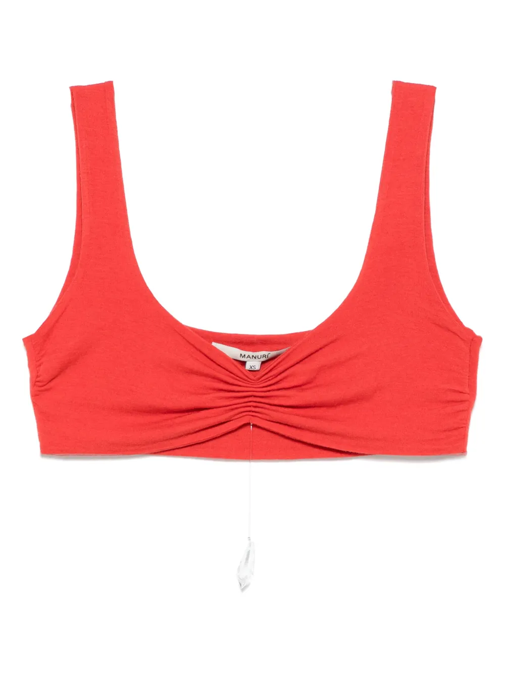 MANURI gathered cropped top | Red | Image 1