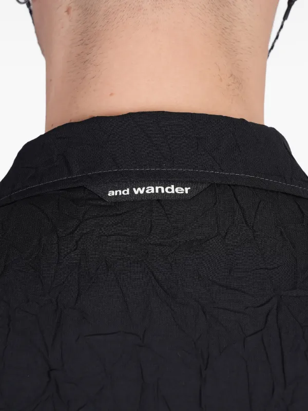 And Wander テクスチャード シャツ | ブラック | FARFETCH JP