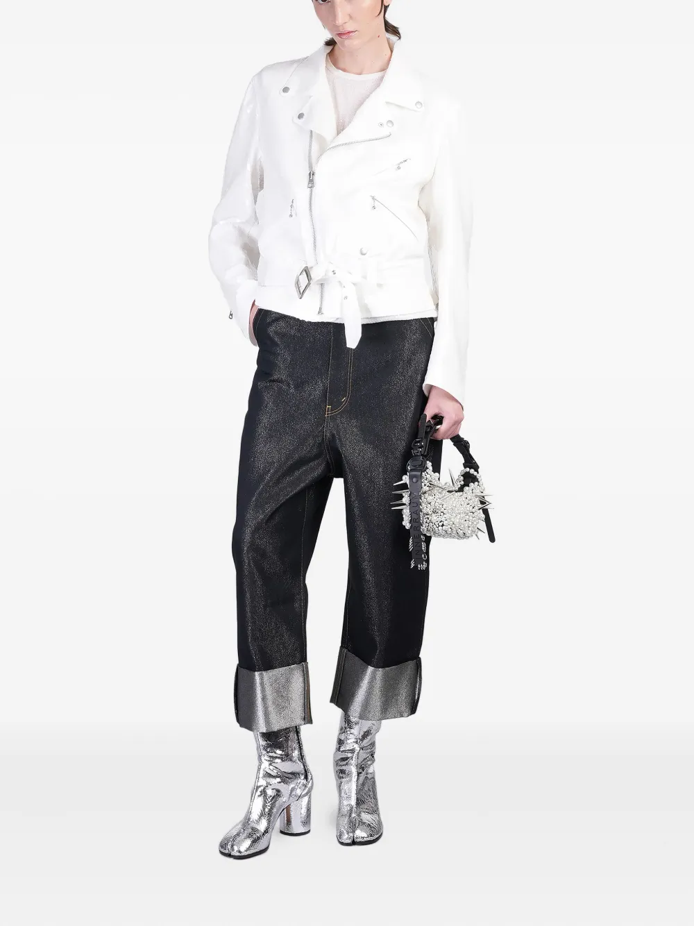 Junya Watanabe Leren bikerjack Wit