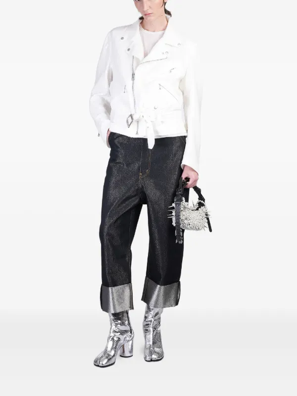 JUNYA WATANABE ボアライダースジャケット Junya Watanabe レザー ライダースジャケット | ホワイト | FARFETCH JP