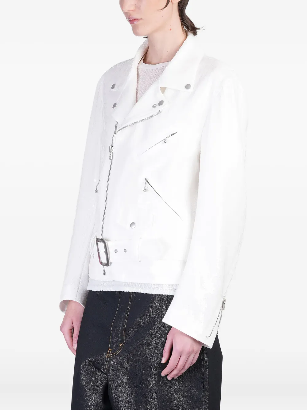 Junya Watanabe Leren bikerjack Wit