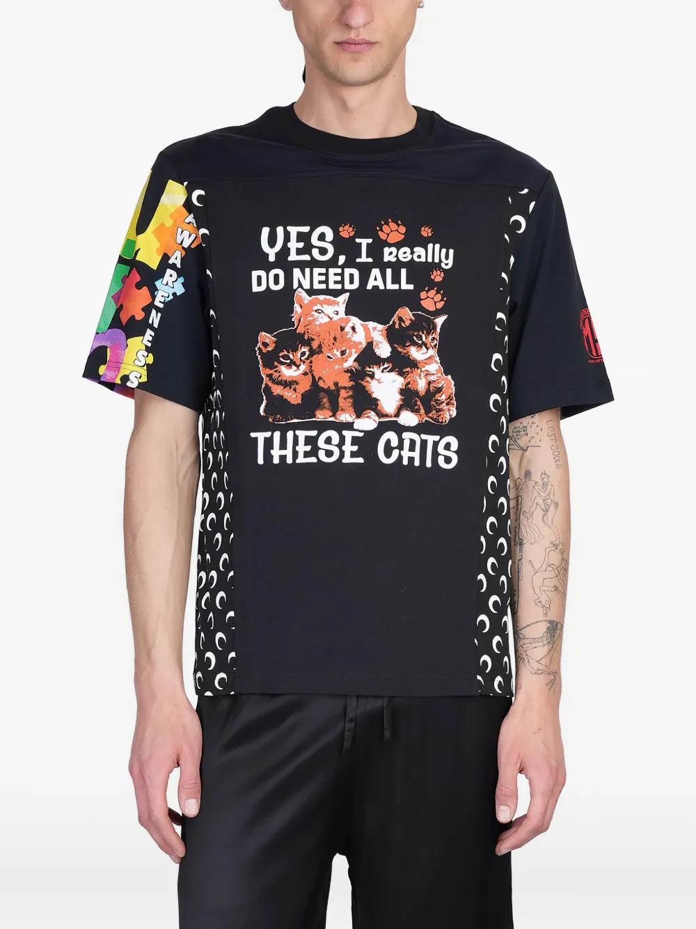 Marine Serre T-shirt met grafische print Zwart