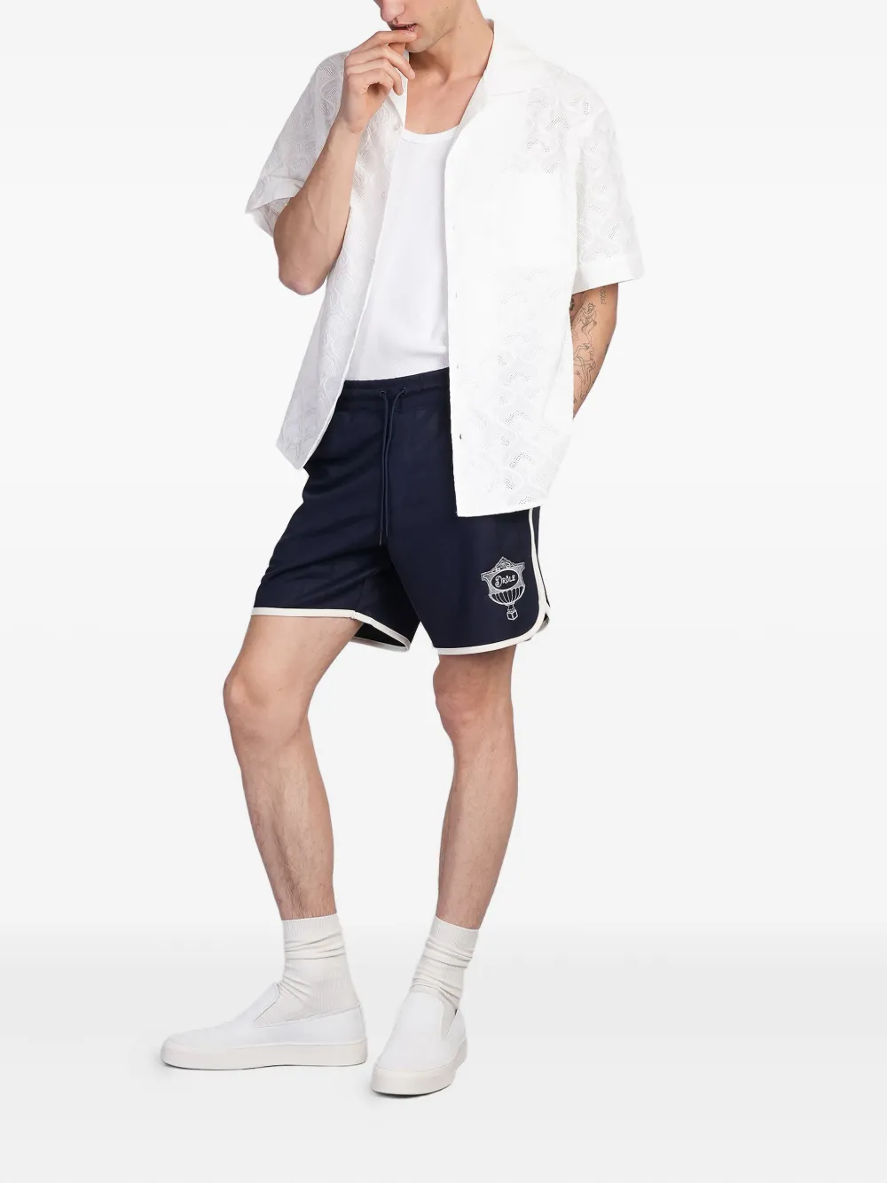 Drôle De Monsieur drawstring-waist shorts - Blauw