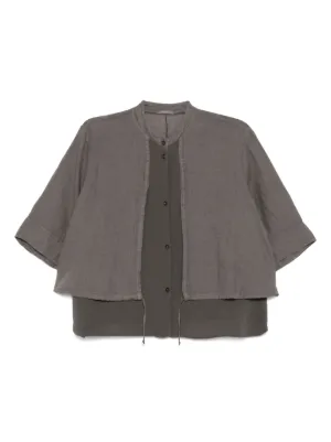 TRANSIT トランジット イタリア製 リネンブレンド ステンカラーコート