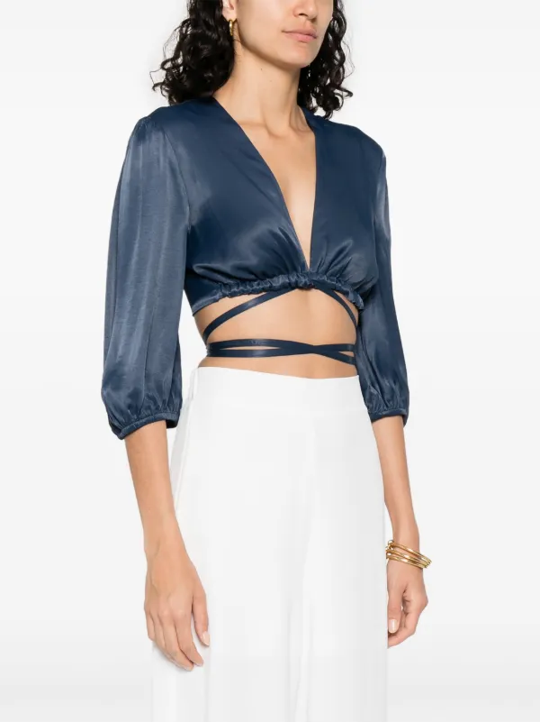 MOUTAKI Blusa Satinada Azul FARFETCH MX