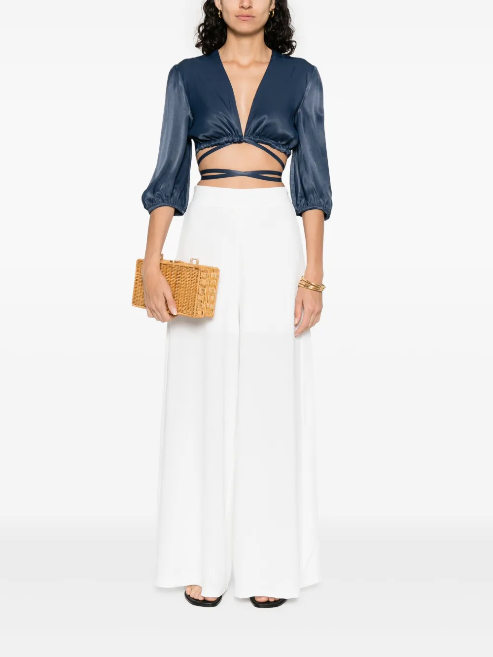 MOUTAKI Satijnen shirt - Blauw