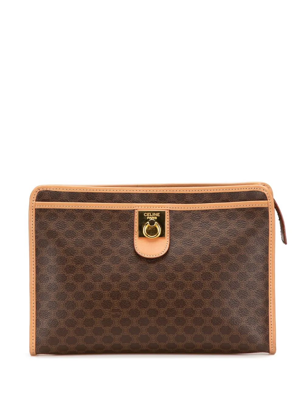 Céline Pre-Owned 2014 Macadam Coated Canvas clutch bag - ブラウン Céline Pre-Owned 2014 Macadam Coated Canvas clutch bag - ブラウン