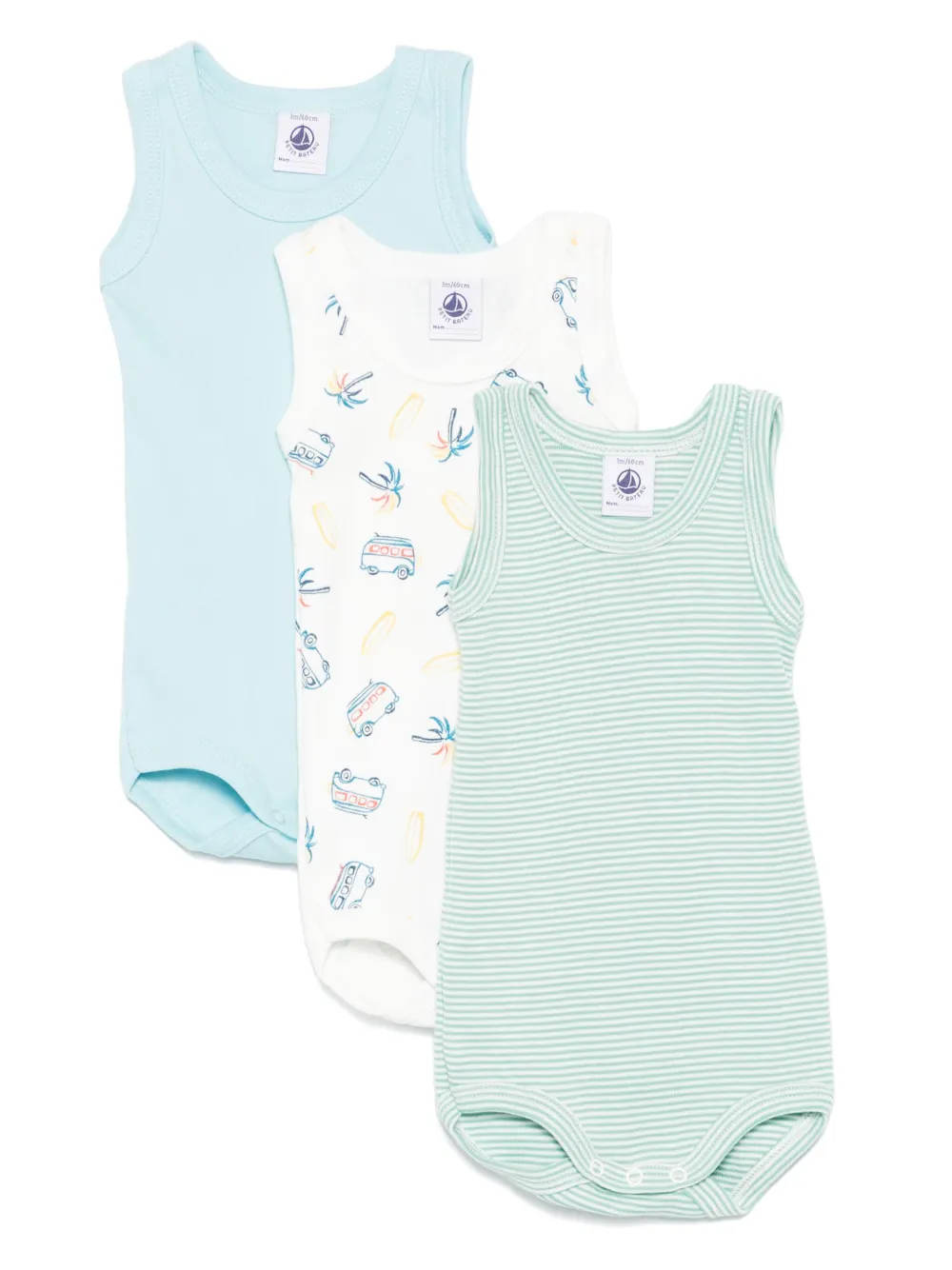 Petit Bateau cotton body set Blauw