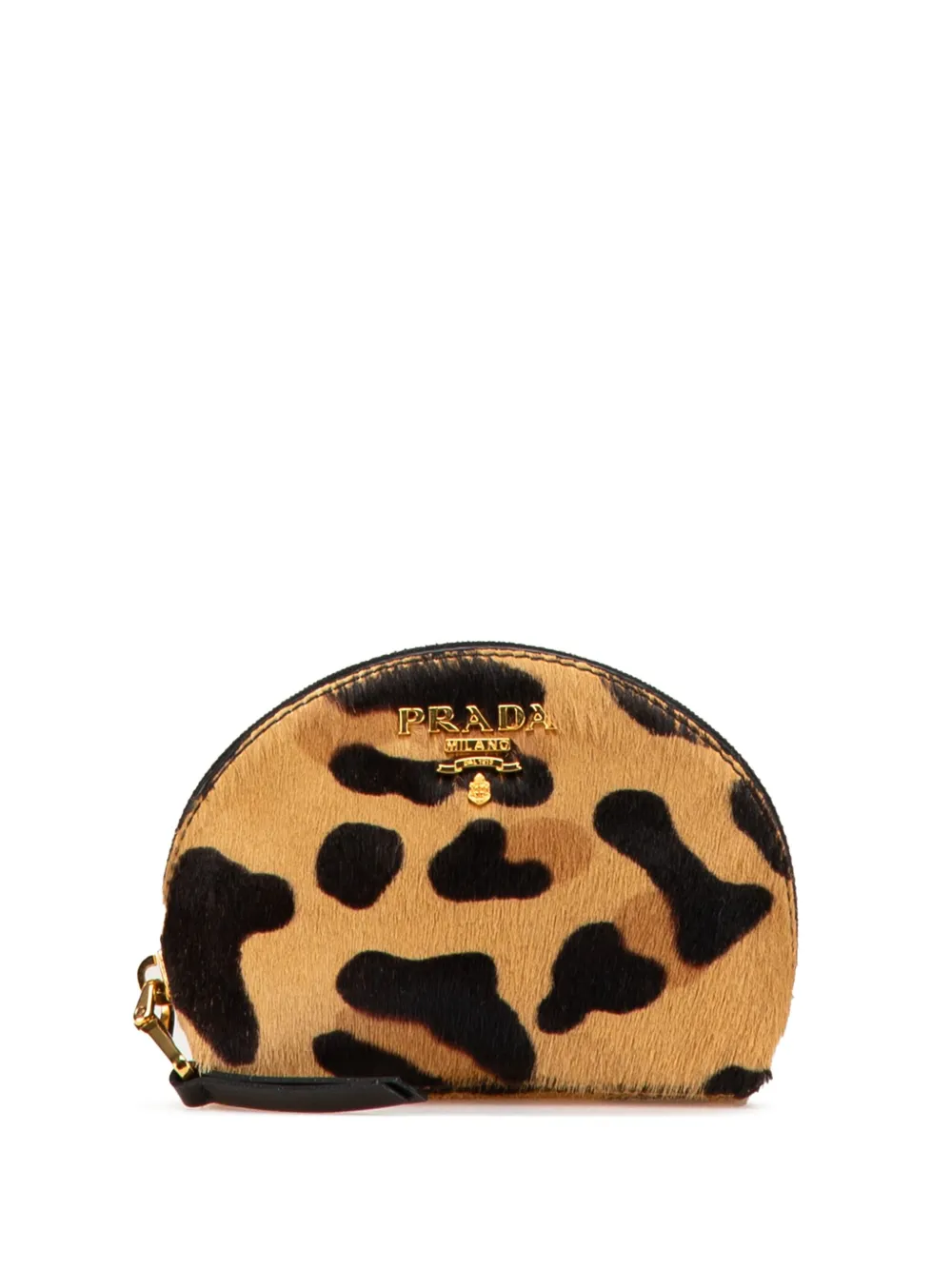 Prada Pre-Owned 2000-2024 Pony Hair Leopard Print pouch - ブラウン Prada Pre-Owned 2000-2024 Pony Hair Leopard Print pouch - ブラウン