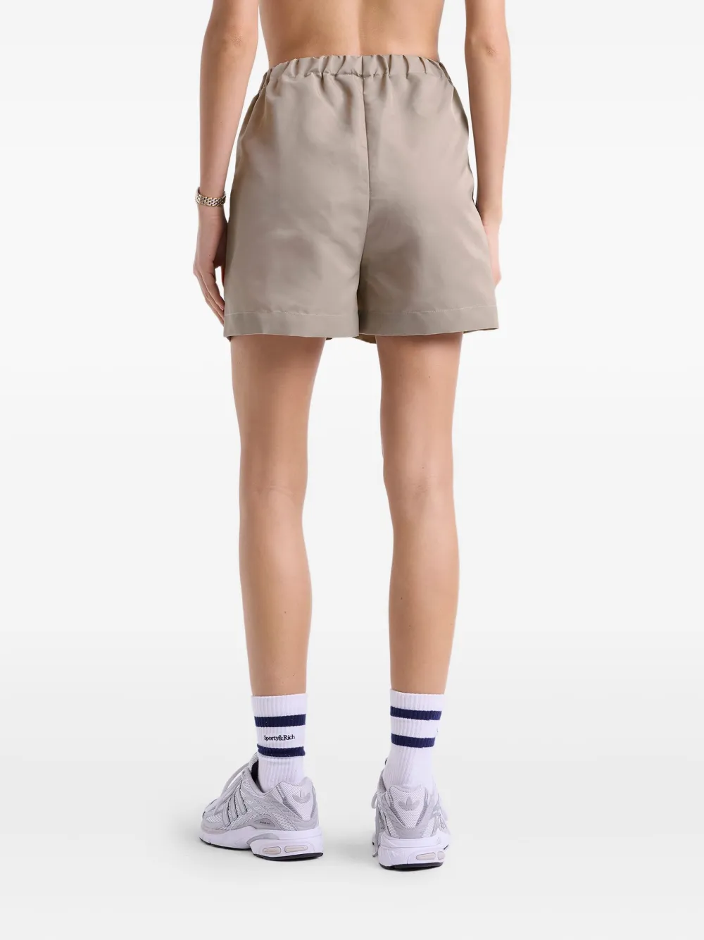 Sporty & Rich Shorts met elastische tailleband en logo Grijs