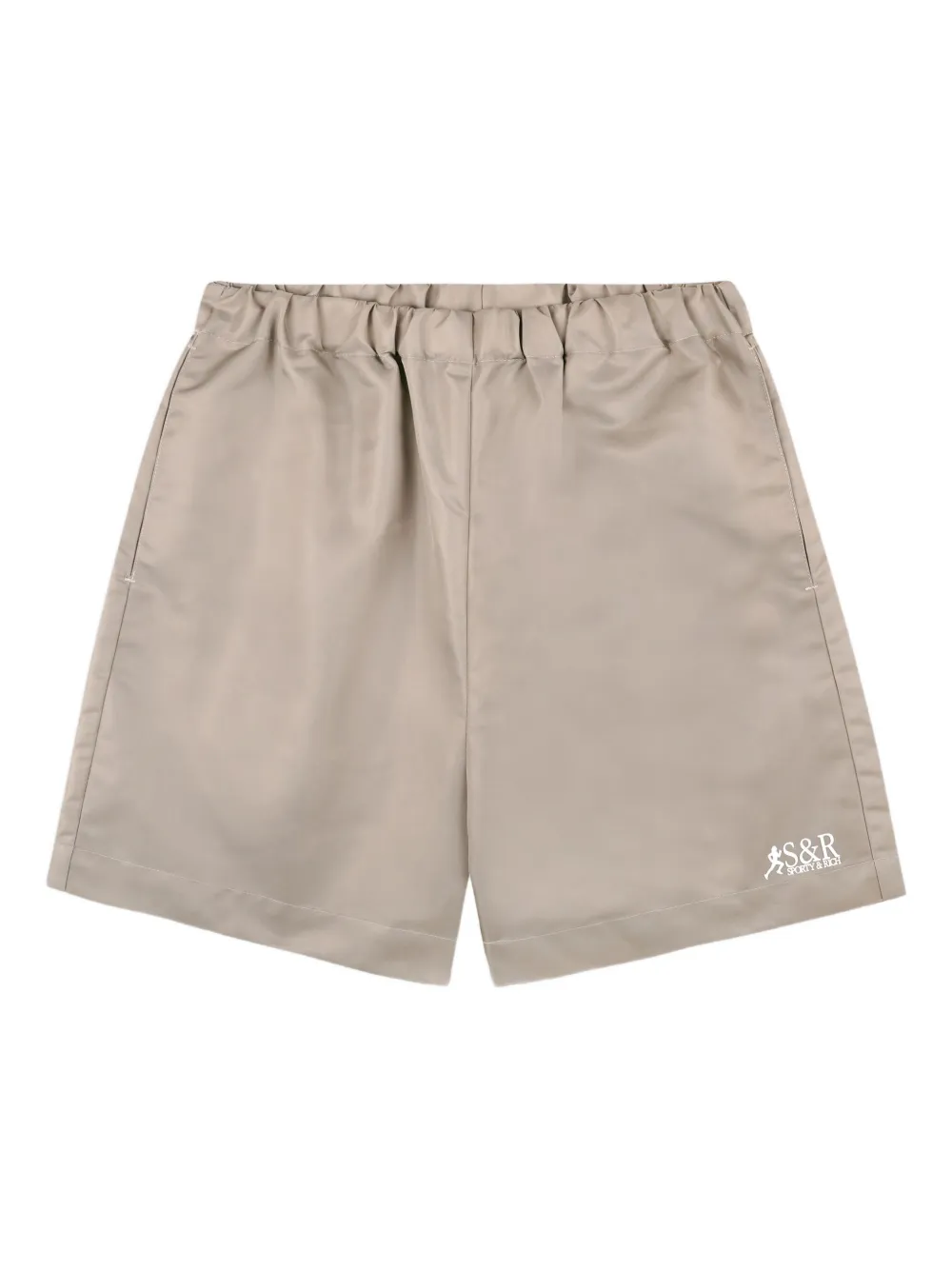 Sporty & Rich  elasticated-waistband logo shorts | Grey | Image 1