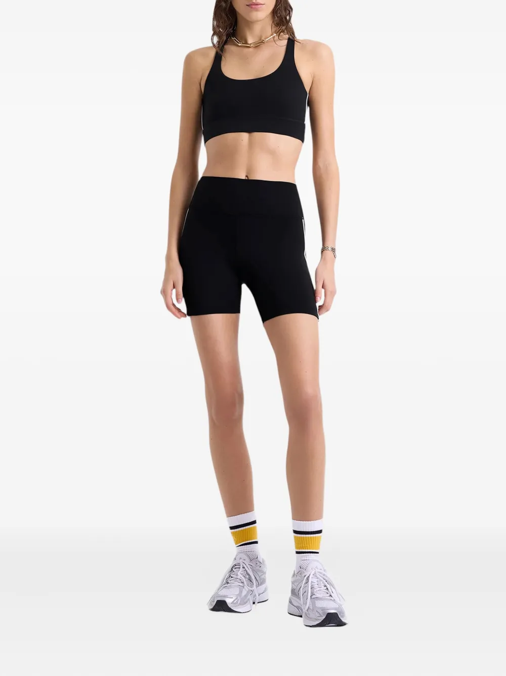 Sporty & Rich Shorts met gestreept detail - Zwart