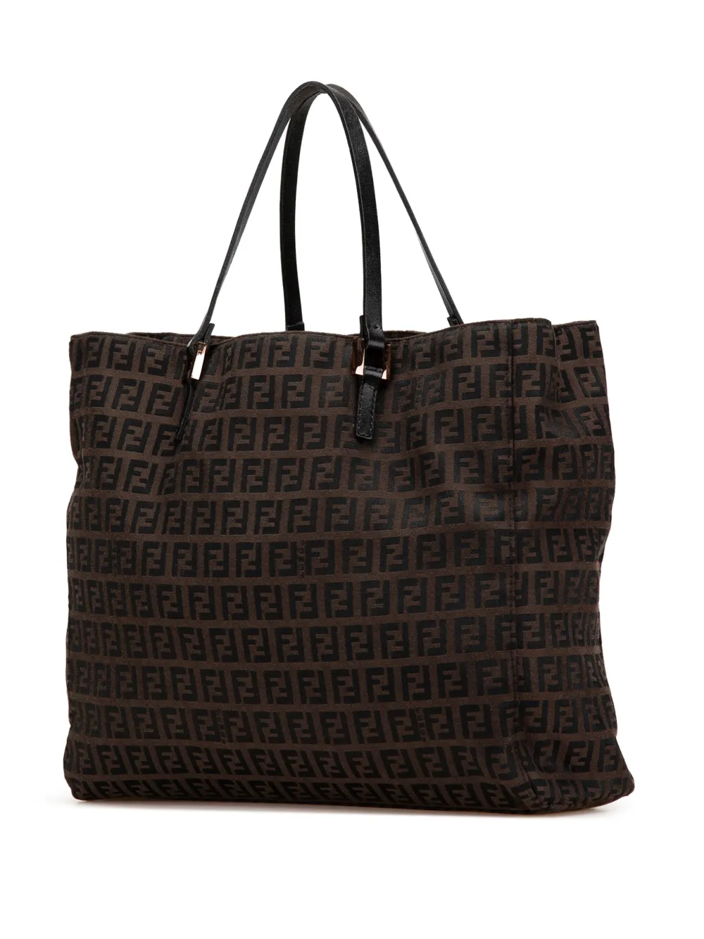 Pre-owned Fendi 2010-2024 Zucchino Canvas Tote Bag In Brown