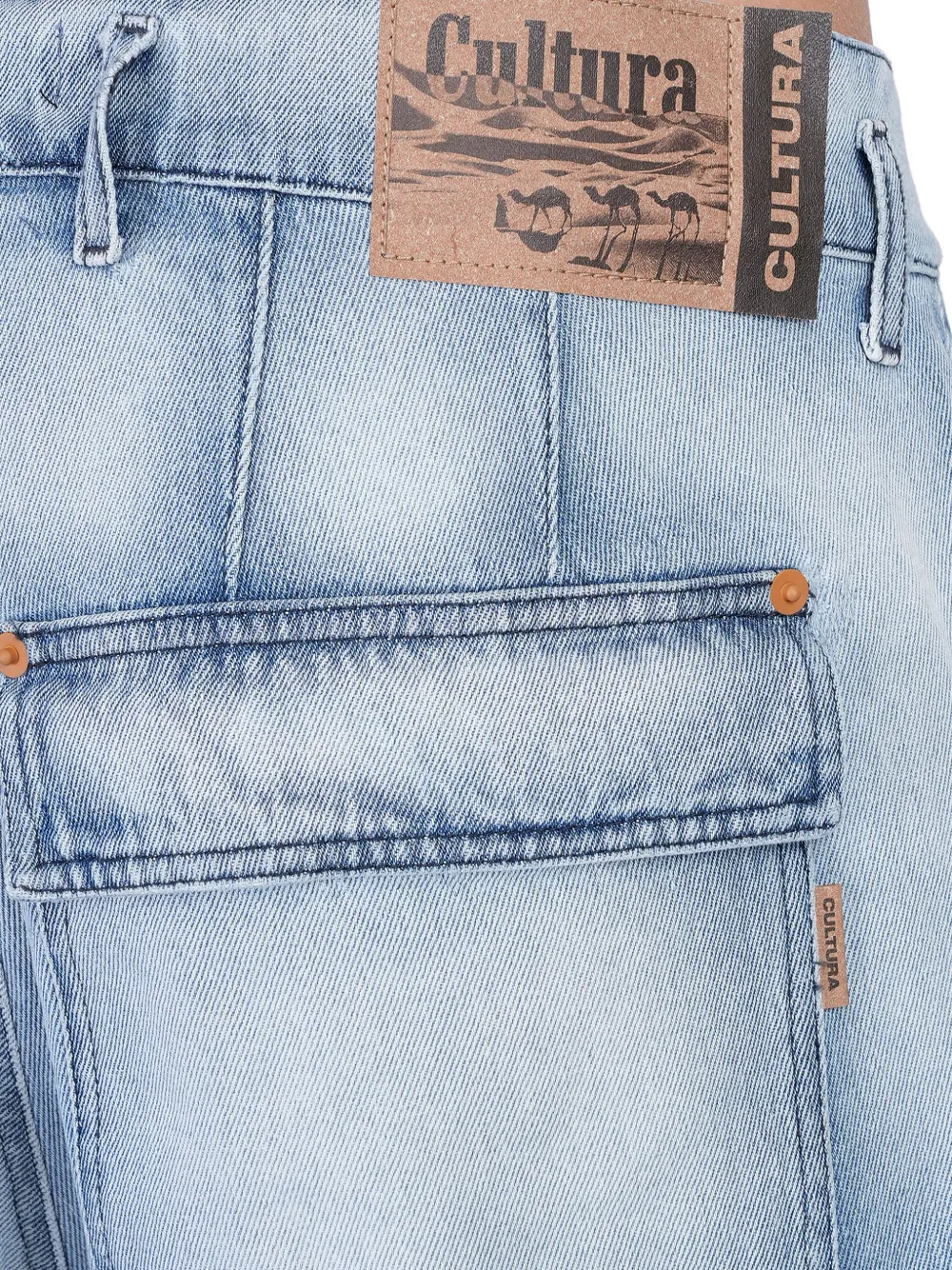 CULTURA Denim cargo shorts Blauw