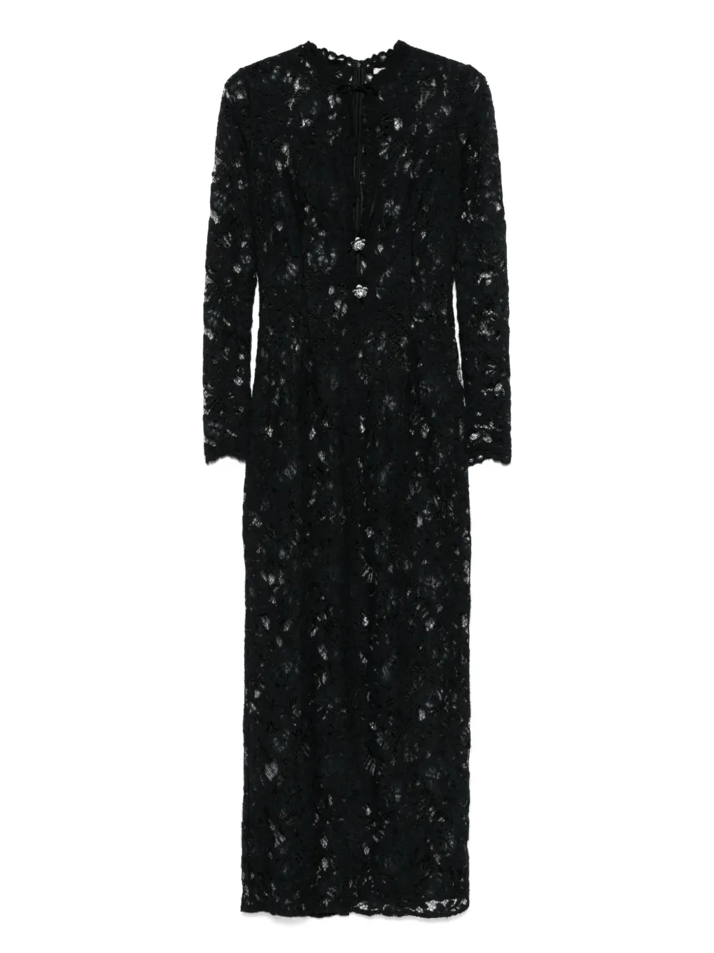 MANURI vestido midi con encaje | negro | Image 1