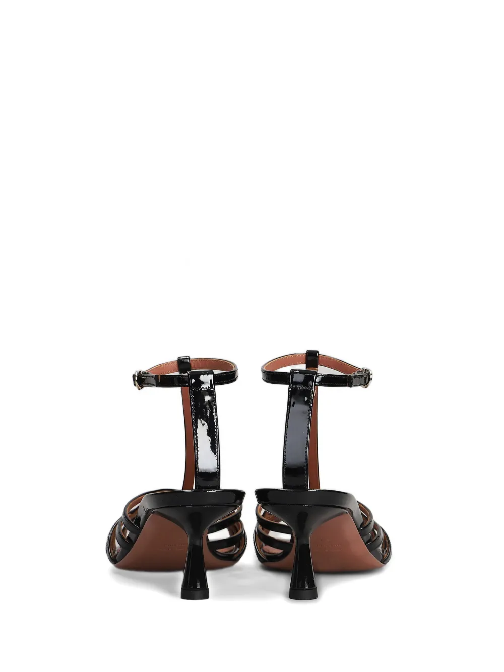 Aldo Castagna Manila Sandals In Black Patent Leather In Multi