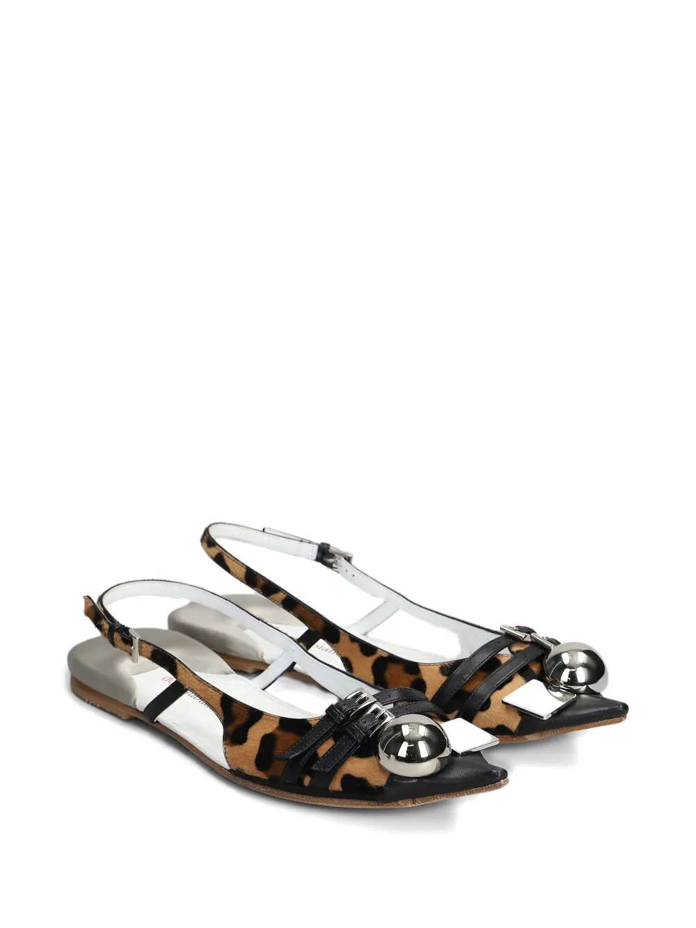 Dove Nuotano Gli Squali leopard-print flat pumps Brown