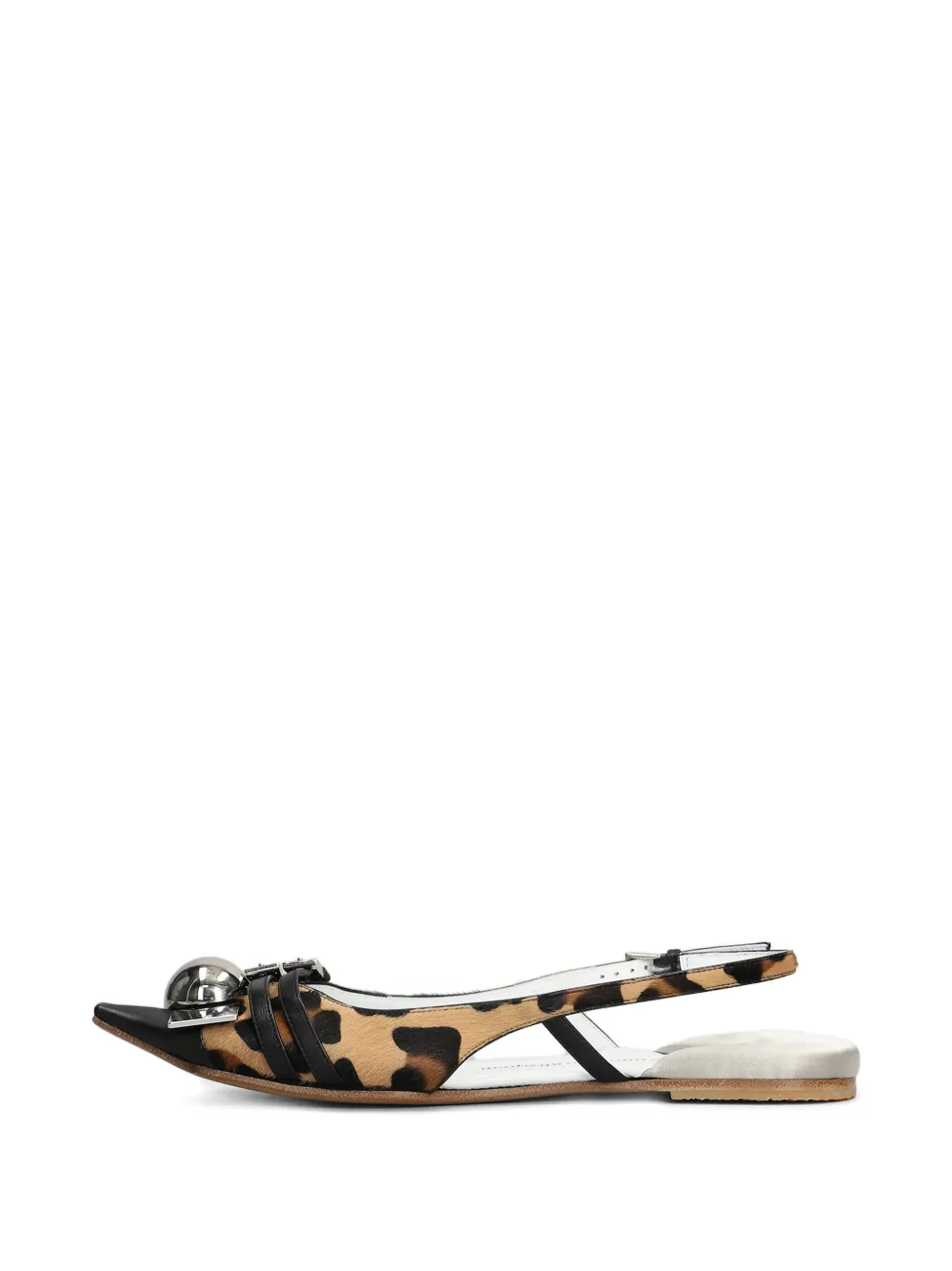 Dove Nuotano Gli Squali leopard-print flat pumps Brown