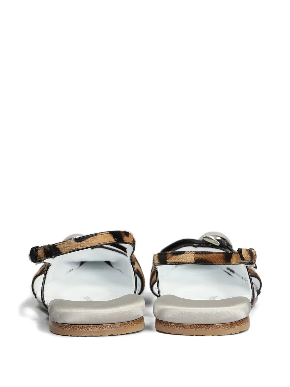 Dove Nuotano Gli Squali leopard-print flat pumps Brown