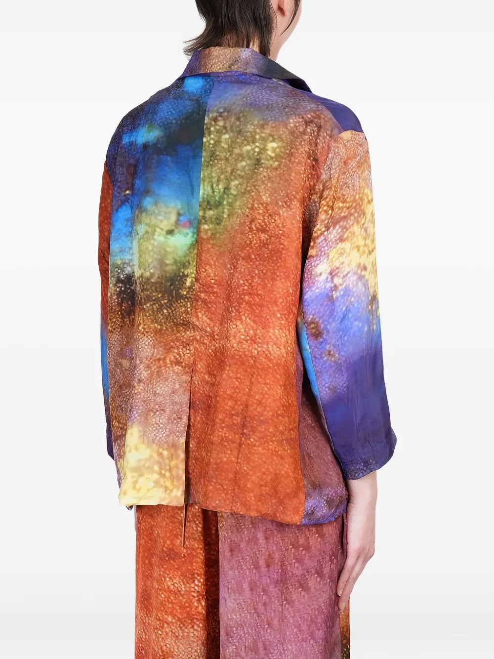 YAVI Blazer met abstracte print Blauw