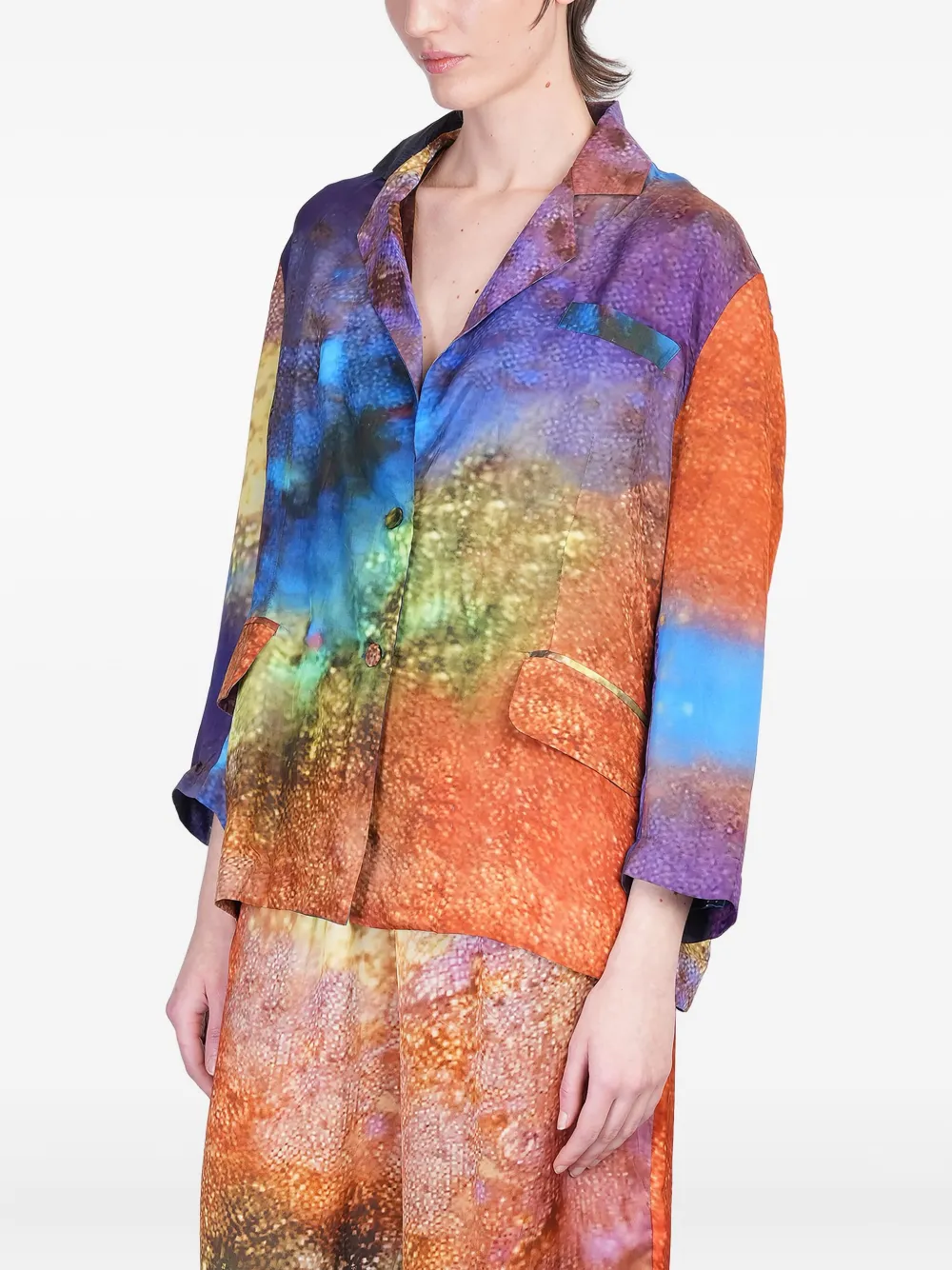 YAVI Blazer met abstracte print Blauw