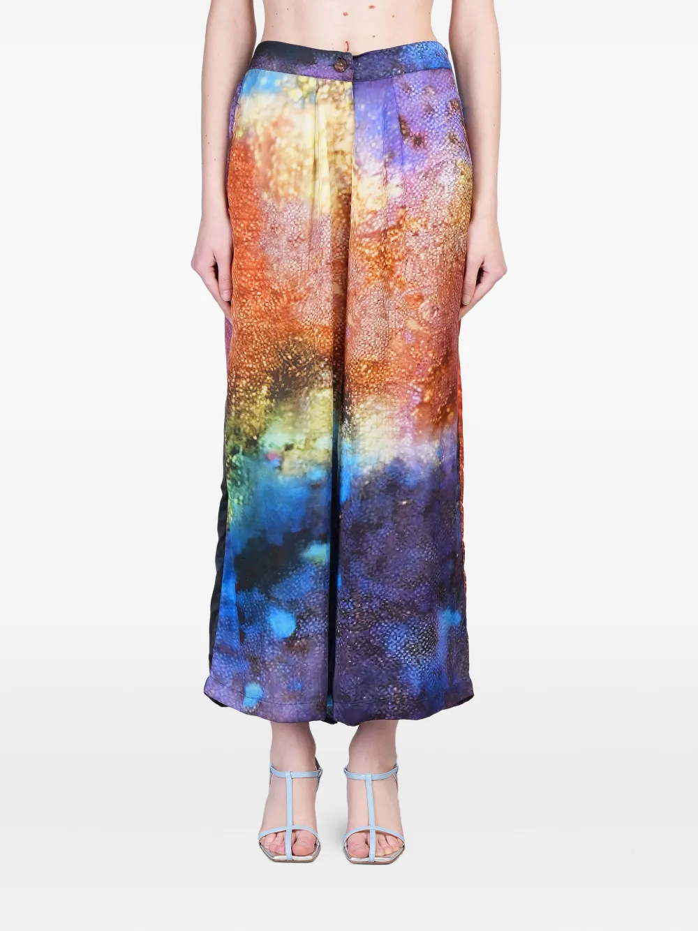 YAVI abstract-print trousers | Blue | Image 1