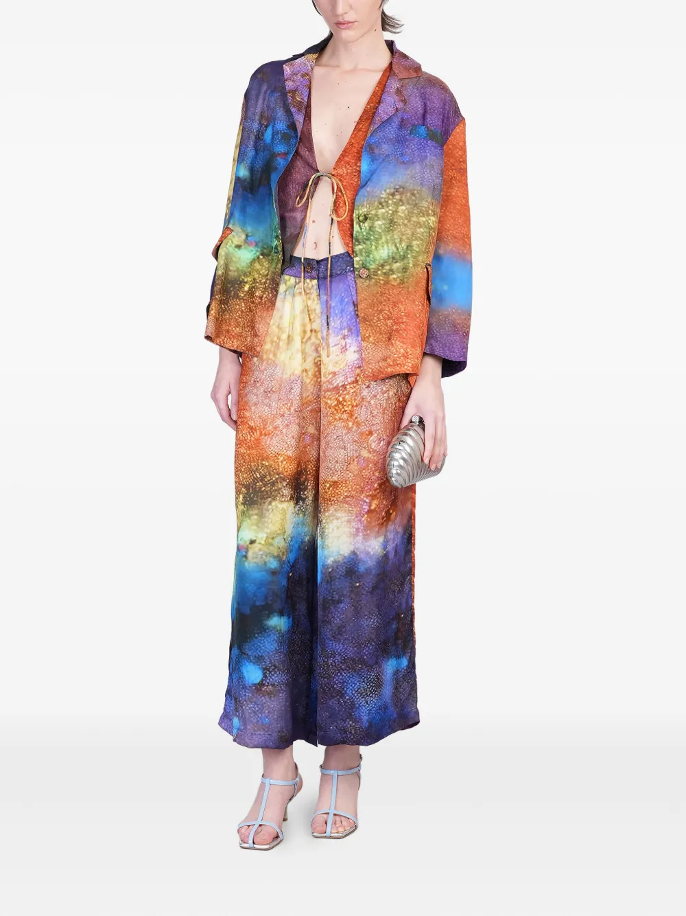 YAVI abstract-print trousers - Blauw