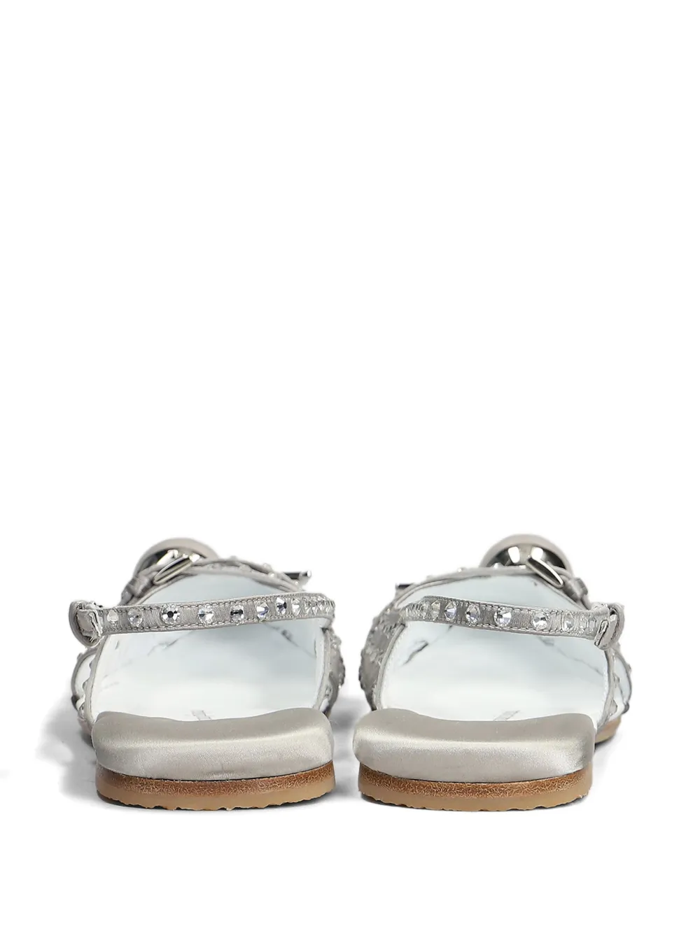 Dove Nuotano Gli Squali studded flat pumps Grey