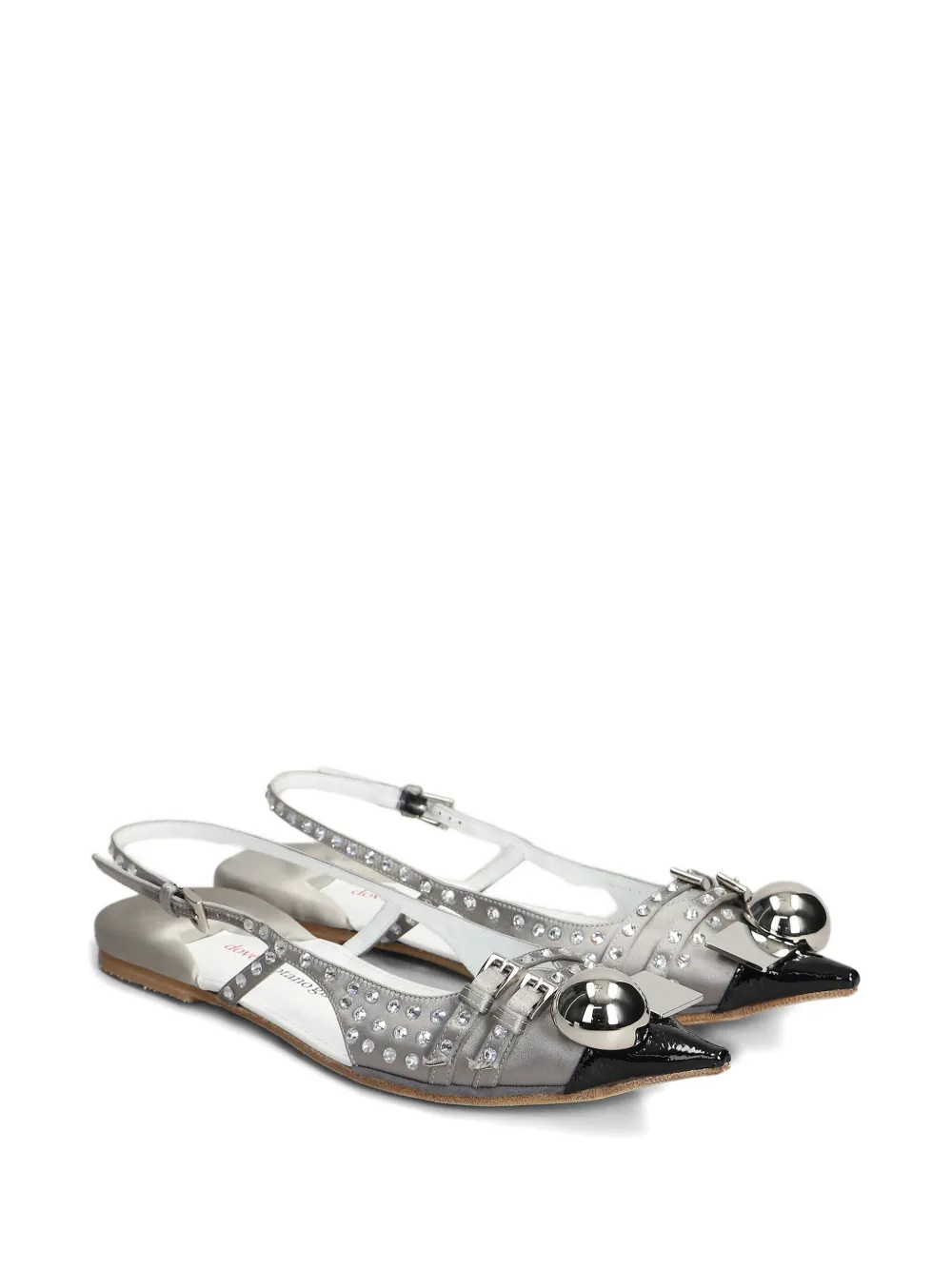 Dove Nuotano Gli Squali studded flat pumps Grey