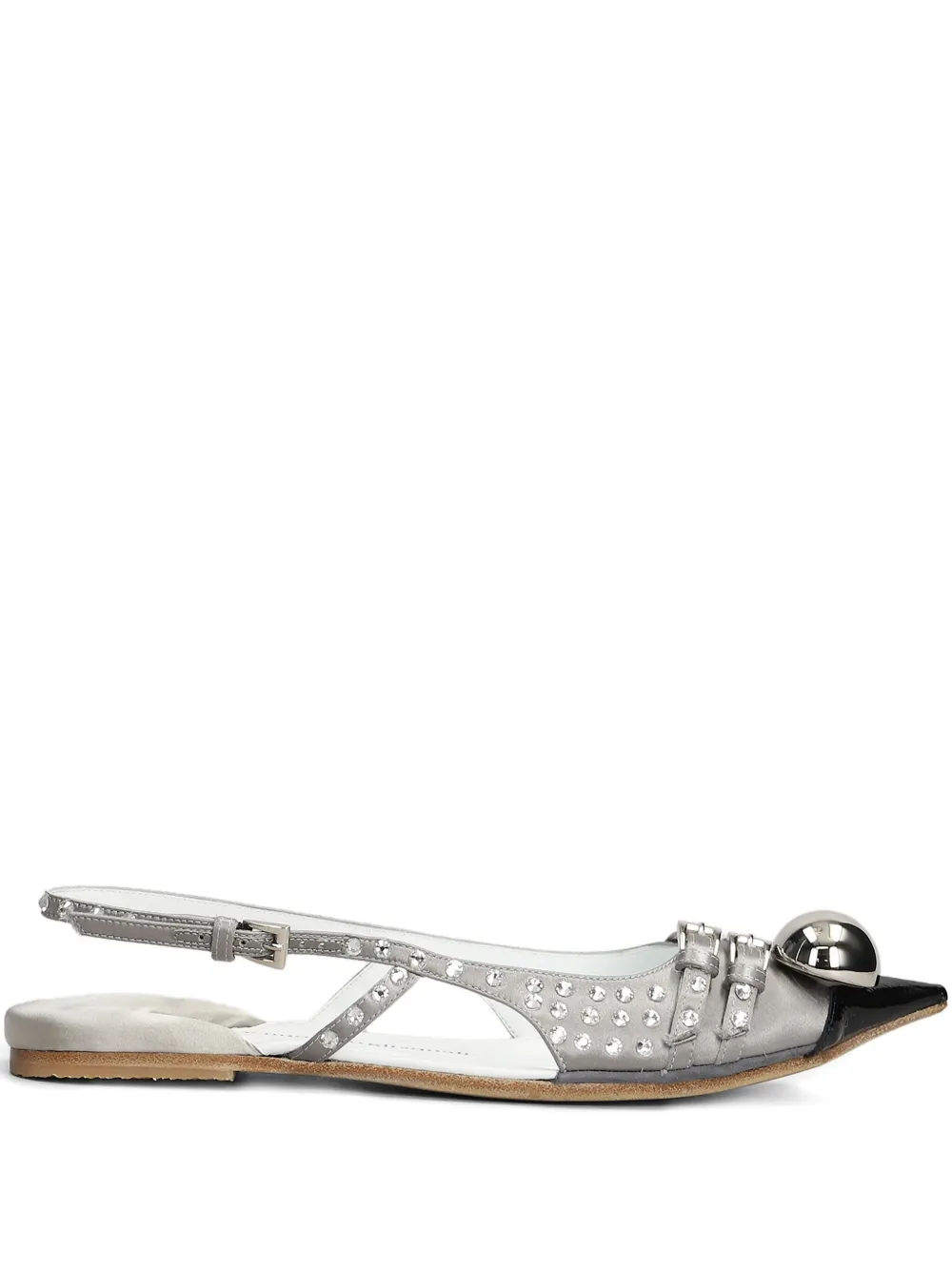 Dove Nuotano Gli Squali studded flat pumps Grey
