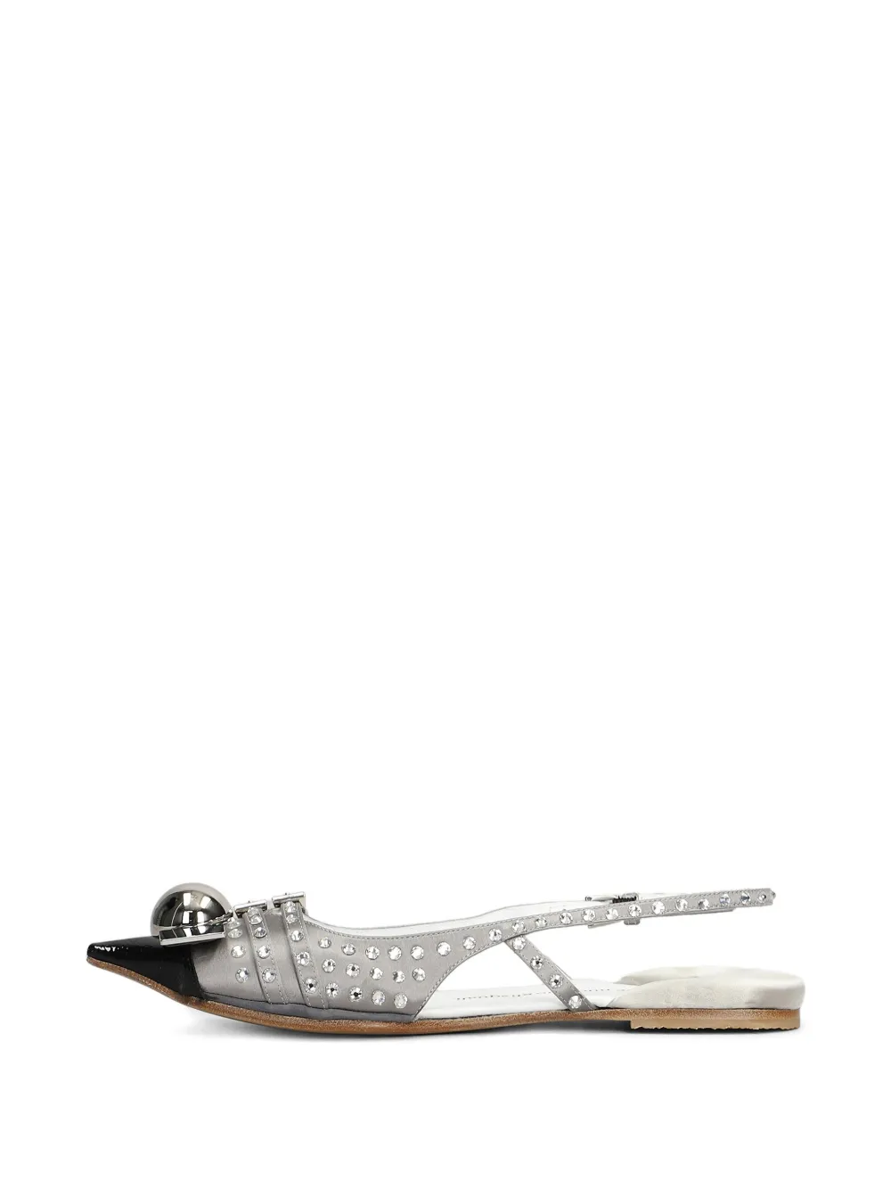 Dove Nuotano Gli Squali studded flat pumps Grey