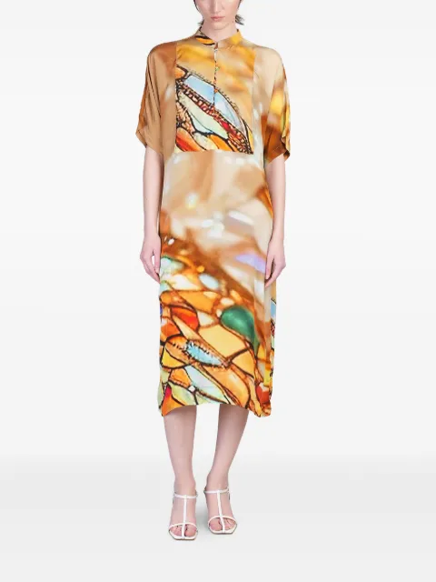 YAVI graphic-print midi dress