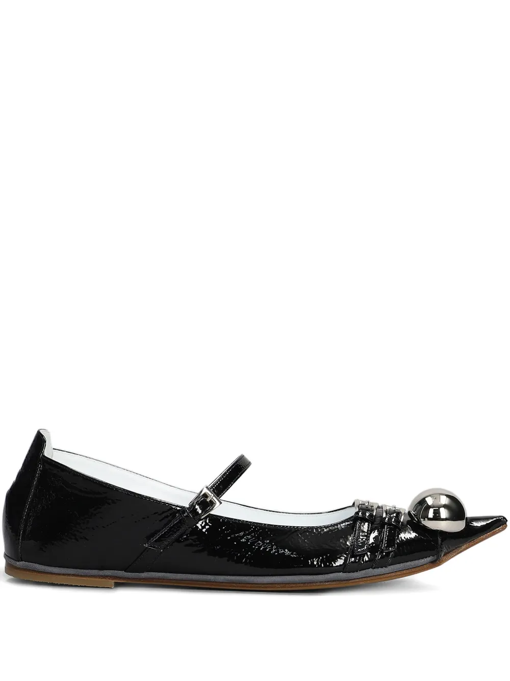 Dove Nuotano Gli Squali stud-detailed flat pumps Black