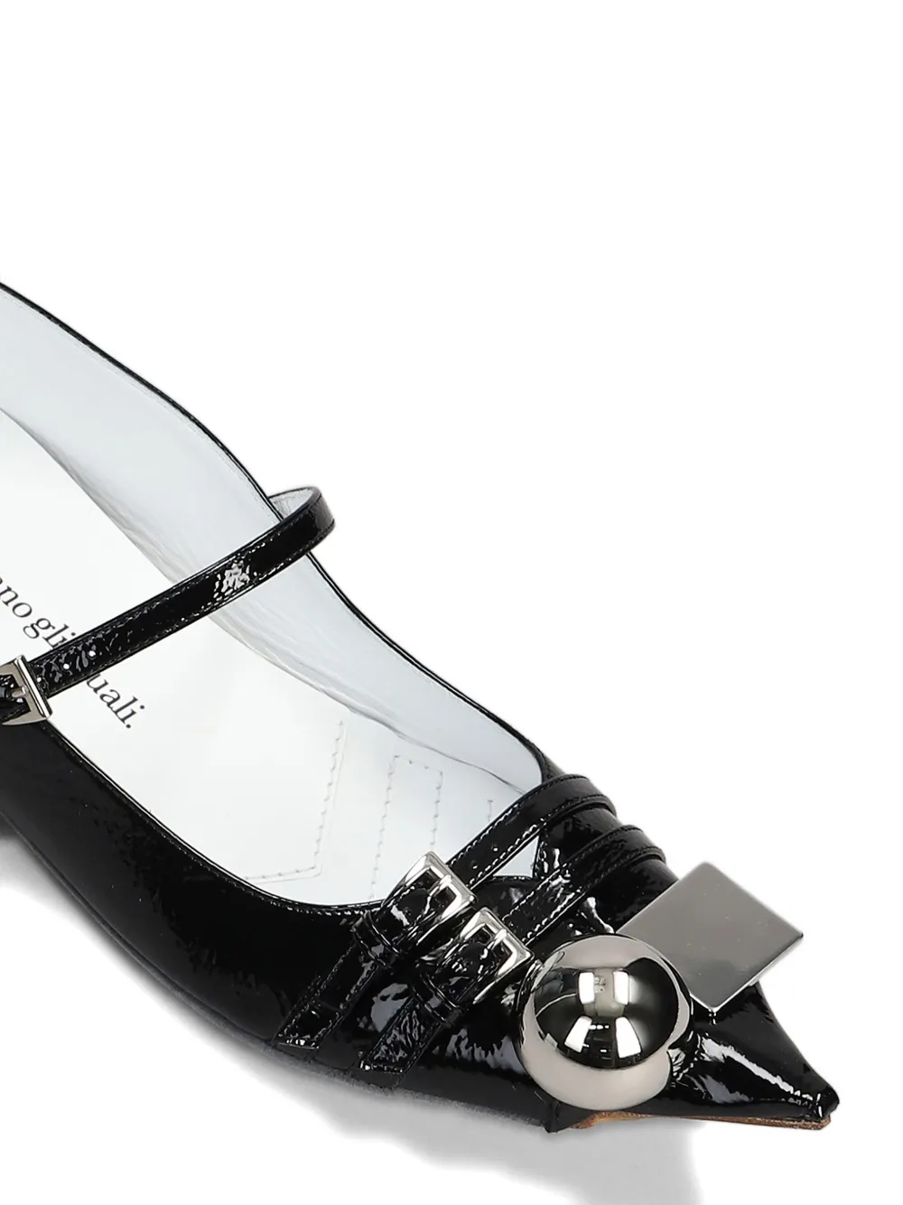 Dove Nuotano Gli Squali stud-detailed flat pumps Black