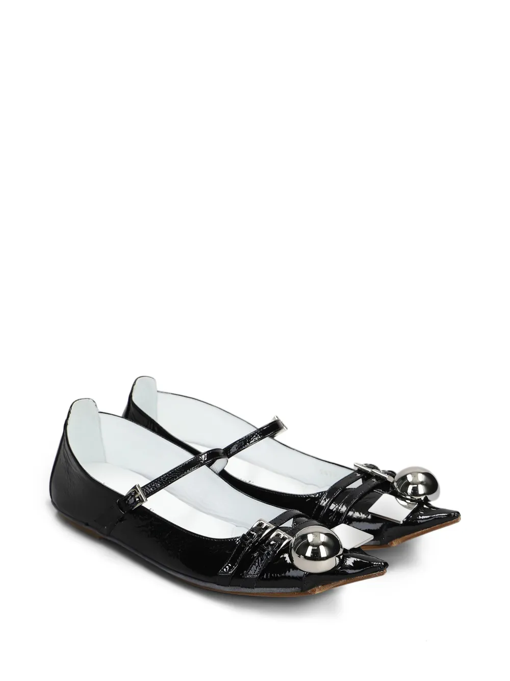 Dove Nuotano Gli Squali stud-detailed flat pumps Black